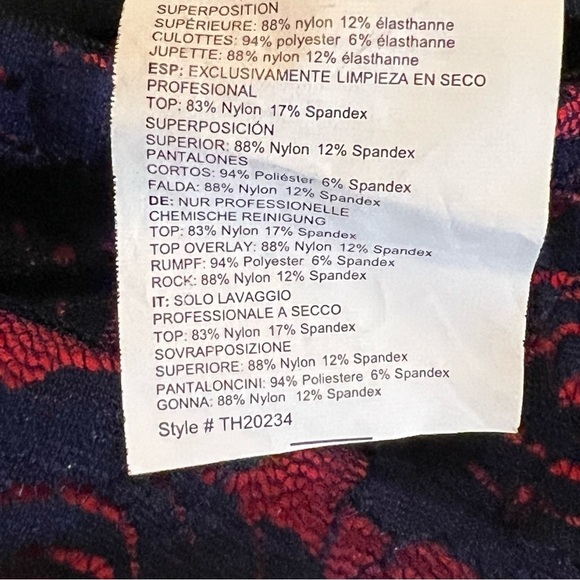 10th House small adult 2 piece dance set navy red lace Applique recital - Picture 12 of 16